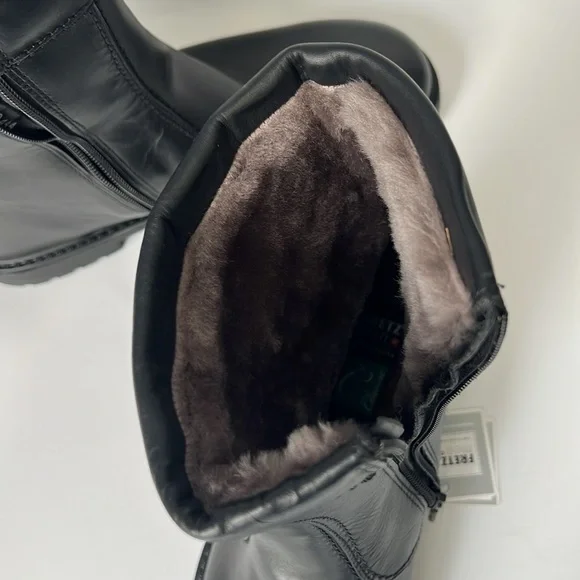 Fretz Sohle Black Leather Ankle Side Zipper Boots NWT - 8 - Picture 9 of 12